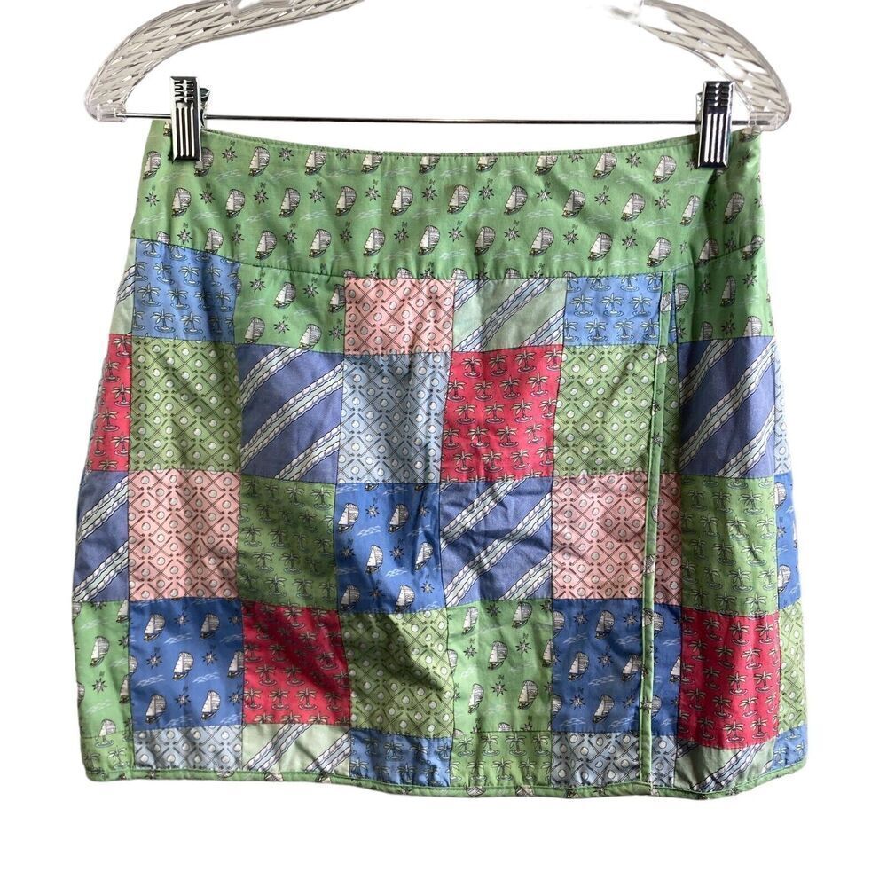 Vineyard Vines Women's Patchwork Mini Skirt Size 2 Preppy Golf Tenniscore Club